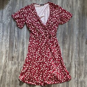 Red Floral Print Dress